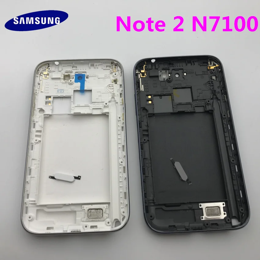 Для samsung Galaxy Note II 2 GT-N7100 N7100 Корпус чехол средняя рамка+ крышка батареи+ рамка наклейка+ Инструменты