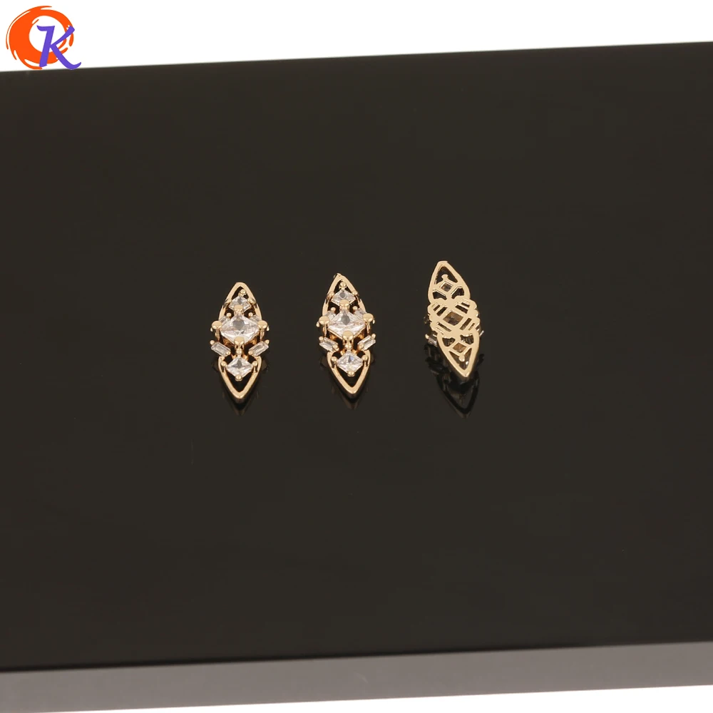 Cordial Design 50Pcs Jewelry Accessories/Genuine Gold Plating/DIY Making/Fingernail Findings/Cubic Zirconia Charms/Decoration - cordial