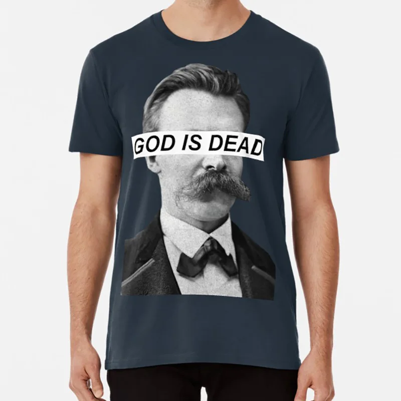 God Is Dead t shirt god is dead friedrich nietzsche nihilist nihilism экзистенциальный экзистенциалист - Цвет: Тёмно-синий