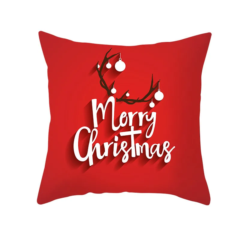 Fuwatacchi New Year Red Cushion Cover Christmas Gift Decorative Pillow Covers for Home Sofa Polyester Throw Pillow Cases 45*45cm - Цвет: PC11757