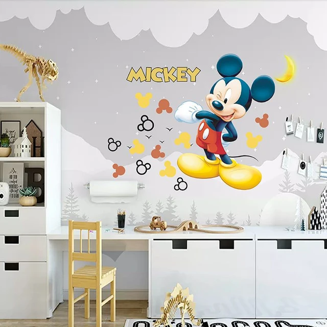 Pegatinas de pared de Mickey Mouse para habitación de niños, decoración del  hogar, bonito, Pato Donald, Goofy, bricolaje creativo - AliExpress