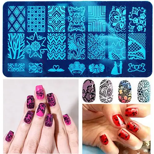 

10 New Design DIY Nail Art Image Stamp Stamping Plates Manicure Template Tool Beauty & Health Lace Plate Beautiful Pattern