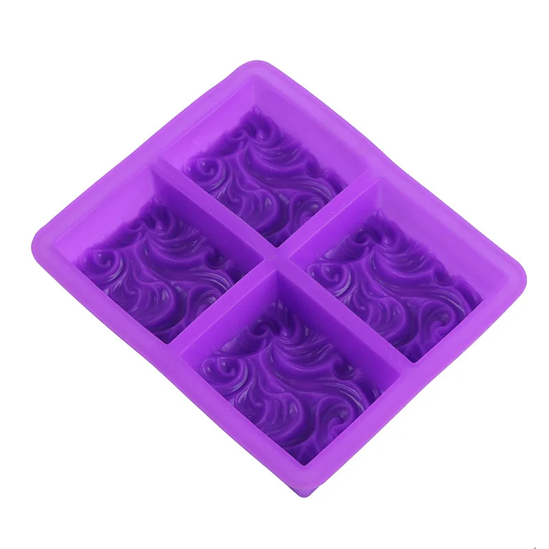 

PRZY four-hole wave pattern silicone soap mold handmade DIY craft wave soap mold silicone rectangular soap mold