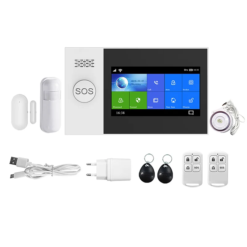 PG-107 Wireless Home WIFI GSM GPRS Burglar Security with Motion Detector Sensor Alarm APP Control EU Plug | Безопасность и защита