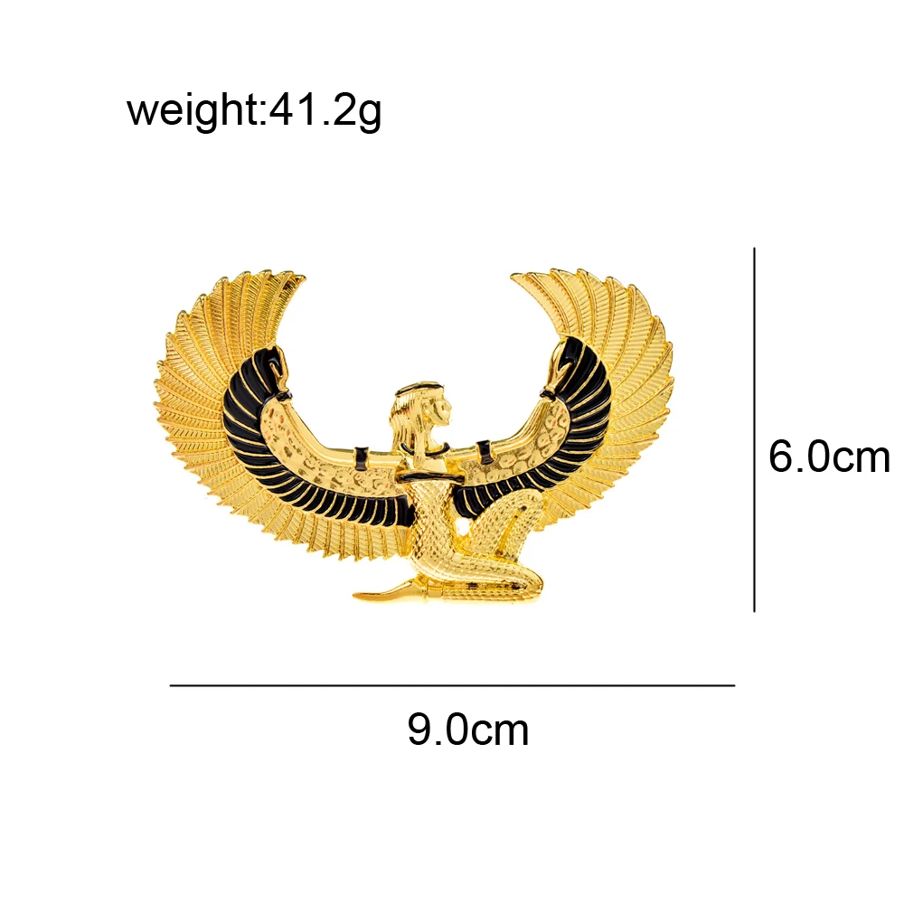 CINDY XIANG Egypt Girls Have Wings Brooches For Women Creative Design Gold Color Pin Figure Jewelry High Quality