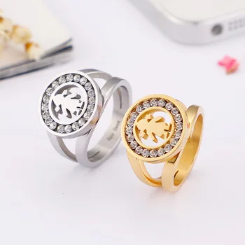 

2020 New Jewelry Simple Girl Ring Titanium Steel Fashion Cute Female Ring Gift 2 colors