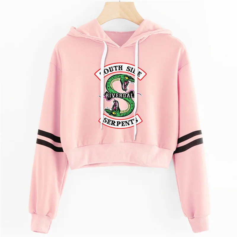 

Autumn Women Hoodies Riverdale Southside Serpent Print Harajuku Spring Hot Sale Casual Hoodie Sexy Crop Top Sweatshirts Girls