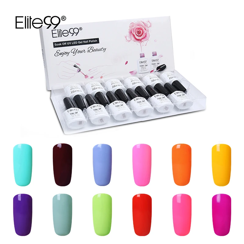 10ML-12PCS-C029 Elite99 10 мл УФ-гель для ногтей с подарочной коробкой впитывающий УФ-гель лак Цветной Гель-лак для ногтей DIY лак для ногтей Рождественский подарок - Цвет: 10ML-12PCS-C029