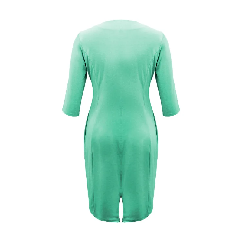 Женская одежда для работы осень плюс размер OL Jurk Midi Vestidos выдалбливают бисером женское шикарное офисное платье 6XL 5XL AF651