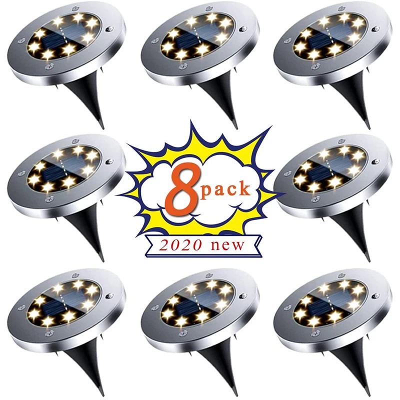 

8/16/20 LED Solar Ground Light Solar Powered Garden Landscape Lawn Lamp Buried Light Outdoor Road Stairs Decking light With ligh