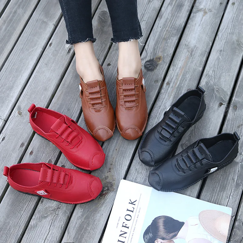 

2018 Autumn New Style Shoes Flat British Style Lace-up Korean-style Soft Bottom Is Comfortable And Casual Loafers