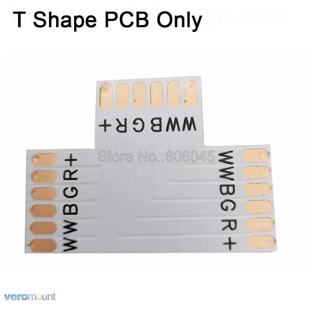 5pcs L T Форма 6-Pin 6pin RGB+ CCT светодиодный разъем припой без сварки для подключения угловая под прямым углом 5050 RGB+ CCT Светодиодные ленты - Цвет: T PCB Only