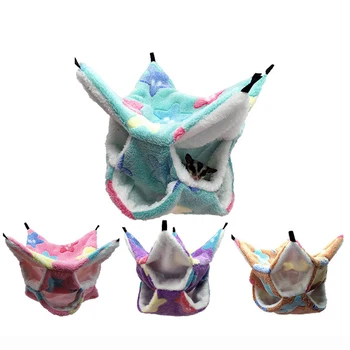 

3 Floors Pets Small Animal Cages Cotton Fleece Soft Comfortable Sleeping Nest for Hamster Squirrel Guinea Pig Hanging Bed House