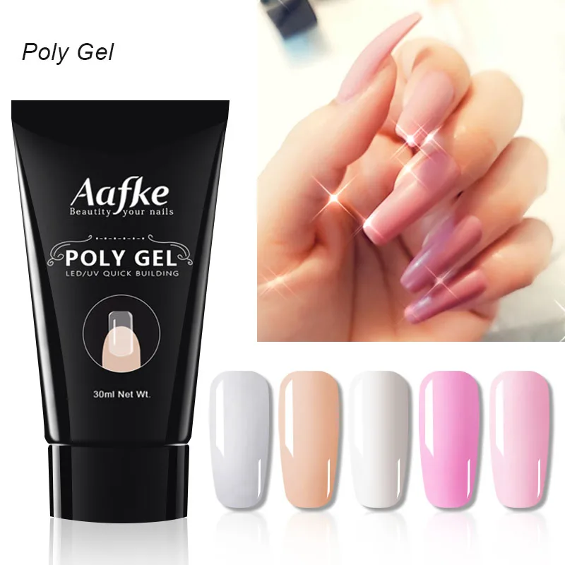 30 мл Polygel поли гель быстрое строительство Polygel с украшением в виде кристаллов; Прозрачная Жесткая Poli геля акриловый Soak Off гель для наращивания ногтей скольжения раствор ZJJ3085