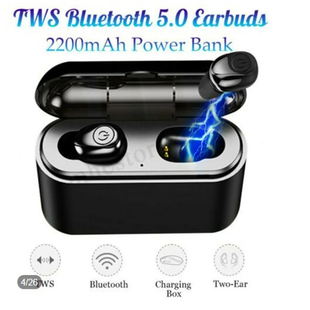 Tws-u8 Bluetooth 5,0 бинауральные беспроводные наушники акриловая стерео Спортивная гарнитура IPX7 пожизненная Водонепроницаемая гарнитура Мобильная мощность