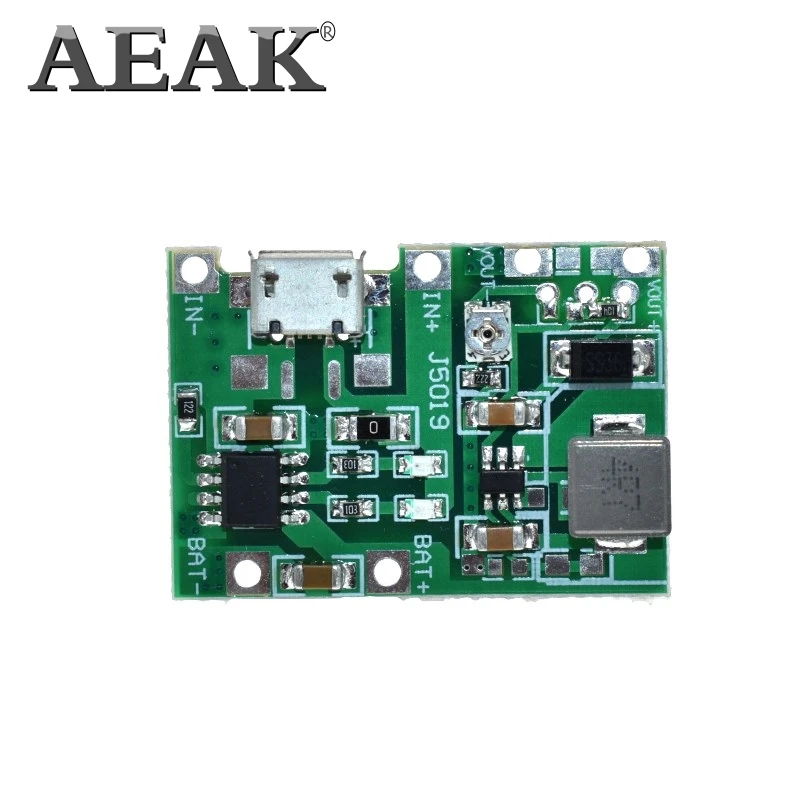 Литий ионная плата для зарядки аккумуляторов AEAK 18650 3 7 В 4 2 Модуль повышения DC TP4056