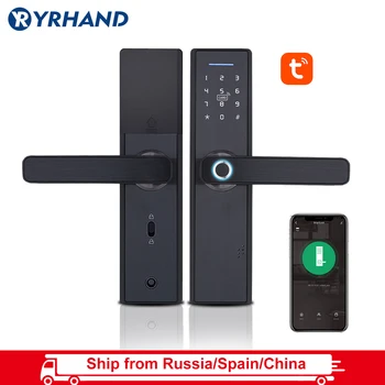 Tuya Biometric Fingerprint Lock Security Intelligent Smart Lock With WiFi APP Password RFID Unlock Door Innrech Market.com