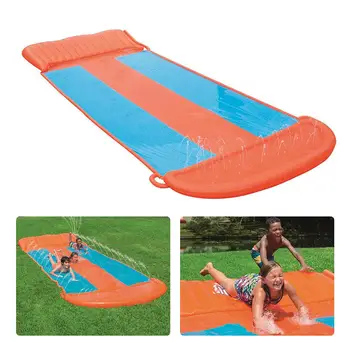 

Children Water Slide Garden Racing Three-person Large Water Slide Spray Inflatable Summer Toy for Outdoors