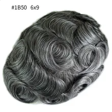 4 peças #1b40, #1b50 cor 6x9 & 7x10 mono + plutônio cabelo humano personalizado peruca 130% densidade mais grossa, tem mini net na frente