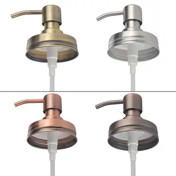 

1pcs Soap Dispenser Lids Stainless Steel Lotion Dispenser Pump Replacement Mason Jar Bathroom Home Accessories With Extra Tube
