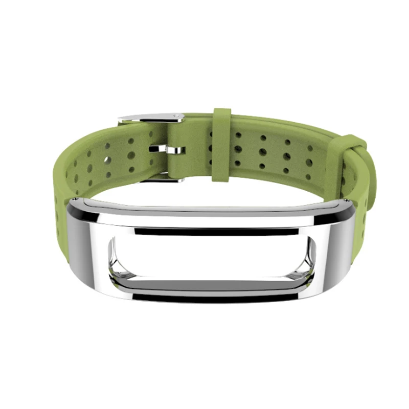 Mijobs магнитное Силиконовое Сменное кольцо для huawei Honor Band 4 версия для бега цветной водонепроницаемый ремешок для часов для huawei - Цвет: Green