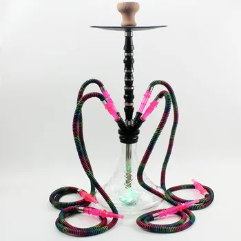 

Water hookah full set bar Arab hookah accessories aluminum alloy hookah led lamp hookah pipe for four people