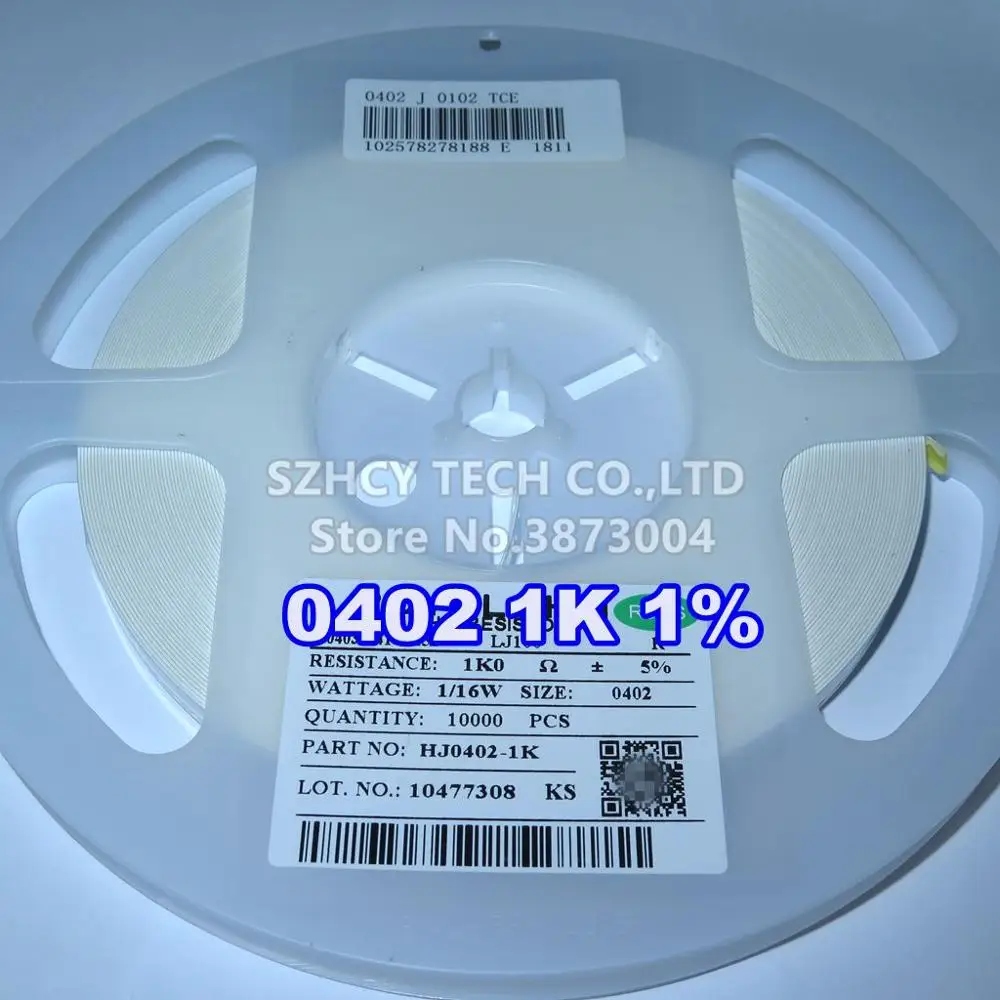 

10000Pcs 0402 1K 1% HJ0402-1K New and origianl