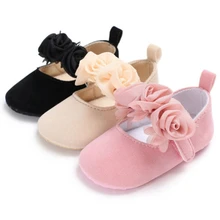 Новинка; милая детская обувь с цветочным рисунком для малышей; вечерние кроссовки принцессы; обувь для ползунков; Размеры 0-18 м
