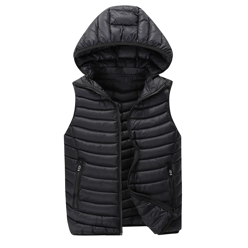 

Vest Men Hat Detachable Sleeveless Jacket Mens Winter Vests Fashion Casual Waistcoat Autumn Hoody Solid Coats Mens