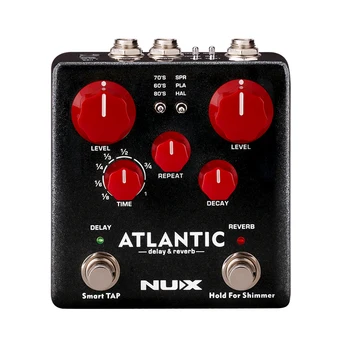 

NNUX Atlantic Guitar Pedal Reverb Delay Multi Effects 3 Delay Plate Reverb Shimmer Effect Stereo Sound Amp for Guitar