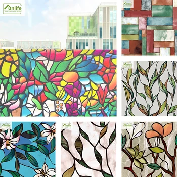 

Funlife Privacy Window Seamless File Mandala anti collision window clings Self adhesive No Back Glue Glass bathroom Film