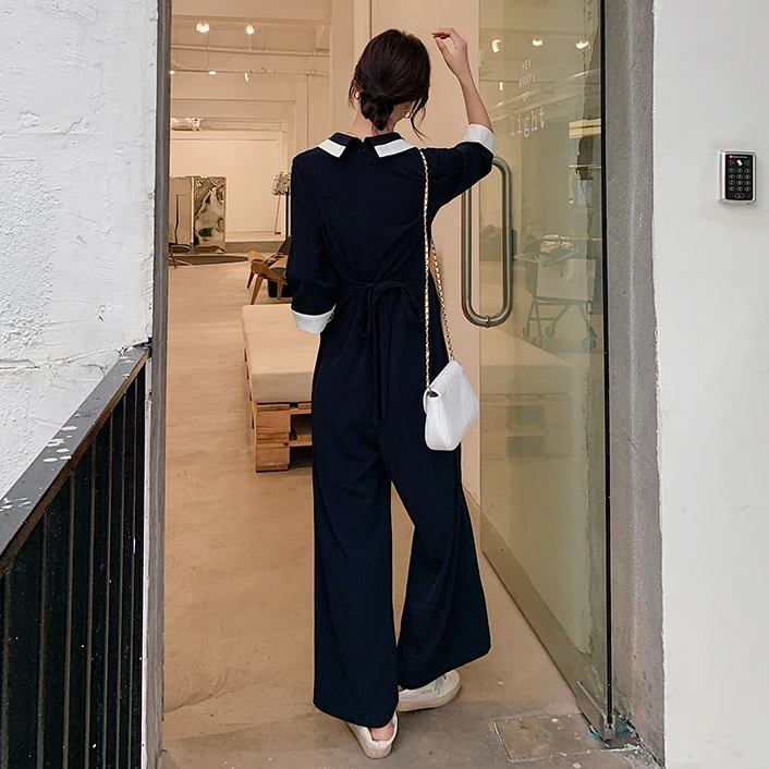 Women New Three-quarter Sleeve Wide Leg Pants Jumpsuits Loose Casual Straight Trouser Overalls Rompers Womens Jumpsuit 2020 Women New Three-quarter Sleeve Wide Leg Pants Jumpsuits Loose Casual Straight Trouser Overalls Rompers Womens Jumpsuit 2020