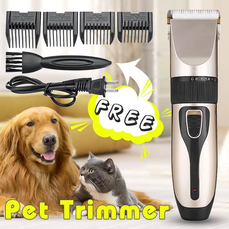 

USB Rechargeable Low-Noise Pet Hair Clipper Remover Cutter Grooming Cat Dog Hair Trimmer Electrical Pets Hair Cut Machine
