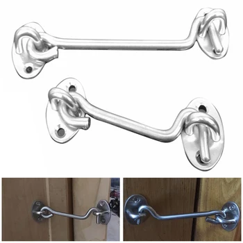 

Stainless Steel Window Door Buckle Cabin Hook Eye Latch Lock Silent Holders Catch Lock SDF-SHIP