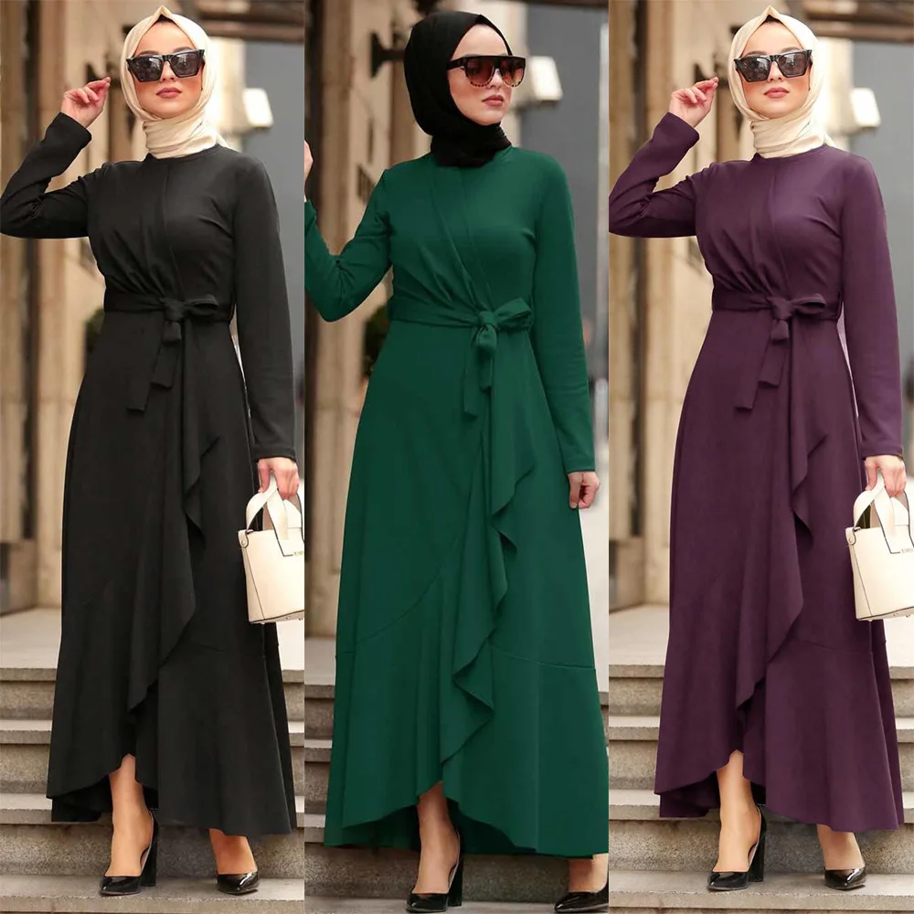 Robe Femme Hiver 2021 ИД Абая Дубай Турция мусульманский хиджаб платье для женщин Кафтан