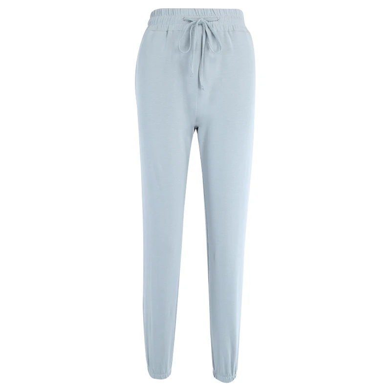 InstaHot повседневные штаны с эластичной резинкой на талии и завязками, свободные женские штаны-шаровары, винтажные мягкие штаны для бега - Цвет: Grey