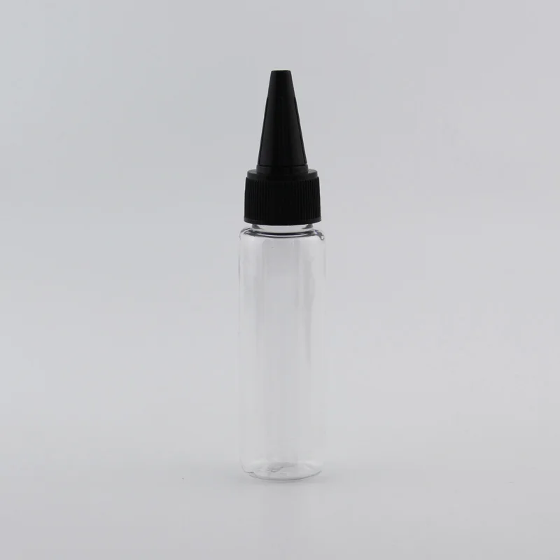 30ml Пустые Цветной Пластик E-Варенье бутылка-контейнер для косметики, а так же 30 г, бутылка для домашних животных с крышка коническая для шампунь по уходу за кожей 50 шт./лот - Цвет: Clear Bottle Black