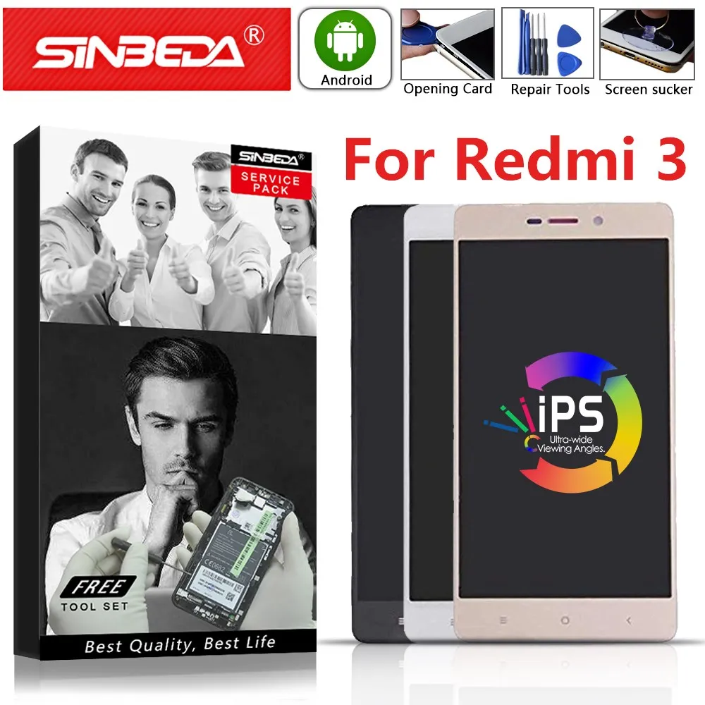 5," для Xiaomi mi Red mi 3S ЖК-дисплей сенсорный экран дигитайзер с рамкой для Xiao mi Red mi 3S дисплей красный mi 3 ЖК-экран