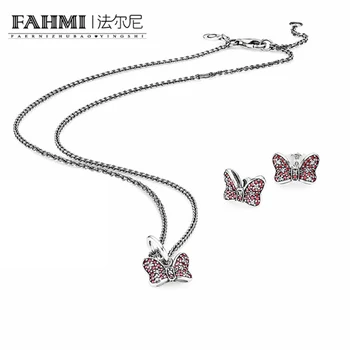 

FAHMI Book Di 100% 925 Sterling Silver SALE - BOW JEWELLERY SET fit charm original Necklace jewelry A Set