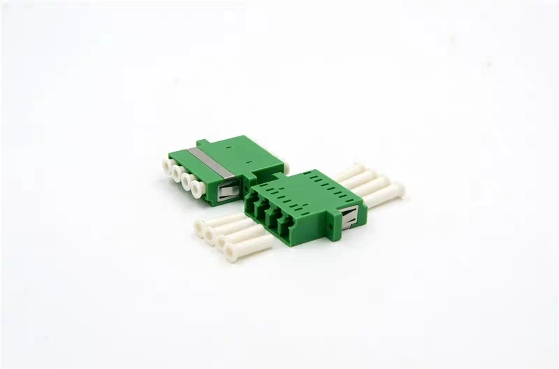 APC green 50 шт. LC Quad волоконно-оптический адаптер OM1 OM2 серый оптоволоконный разъем LC UPC ftth муфта мм IL - Цвет: APC green