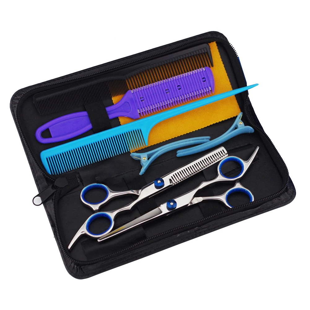 

9pcs Tool Styling Portable Hairdressing Set Home Professional Salon Hair Cutting Thinning Scissors Stainless Steel Barber Shears