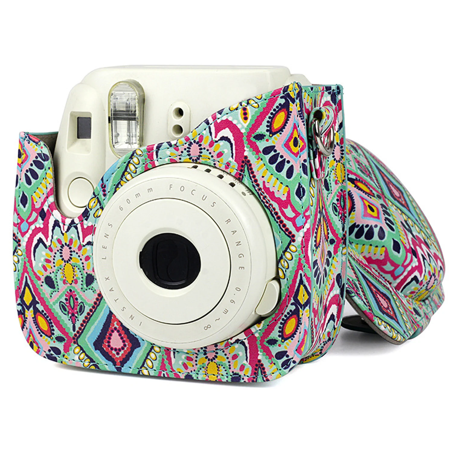 

Besegad PU Leather Storage Carrying Pouch Bag Case Fashion Printed Pattern with Shoulder Strap for Fujifilm Instax Mini 8 8+ 9