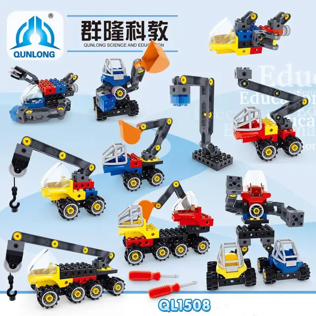 US $42.85 60pcs Excavator Engineering Crane Building Blocks Education City Technic Truck Construction Brick c