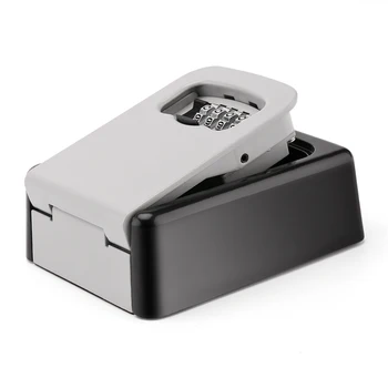 

Key Lock Box Wall Mounted Aluminum Alloy Key Safe Box Weatherproof 4 Digit Combination Key Storage Lock Box Indoor Outdoor 1Set