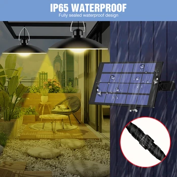 

Solar LED Light Bulb Yard Emergency Lamp Outdoor Waterproof Wall Light 15W 20W Portable Solar Pendant Lamp LED Camping Ampoule