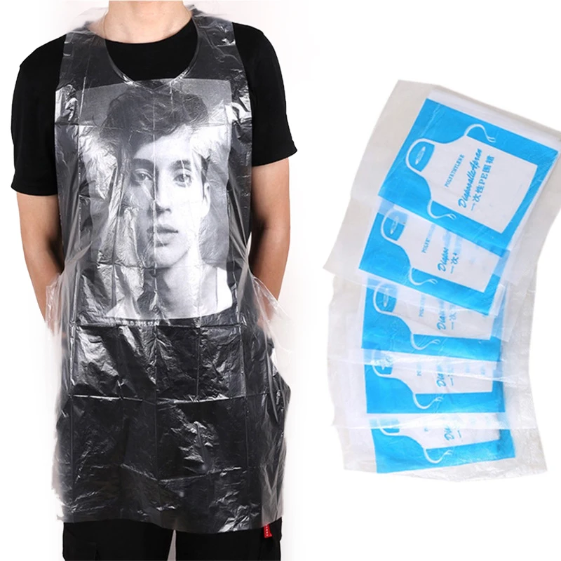 25PCS Thicken Disposable Apron Adult Kids Plastic Waterproof Oil-proof Clothes Kitchen Hairdresser Woman Barbecue Baking Party