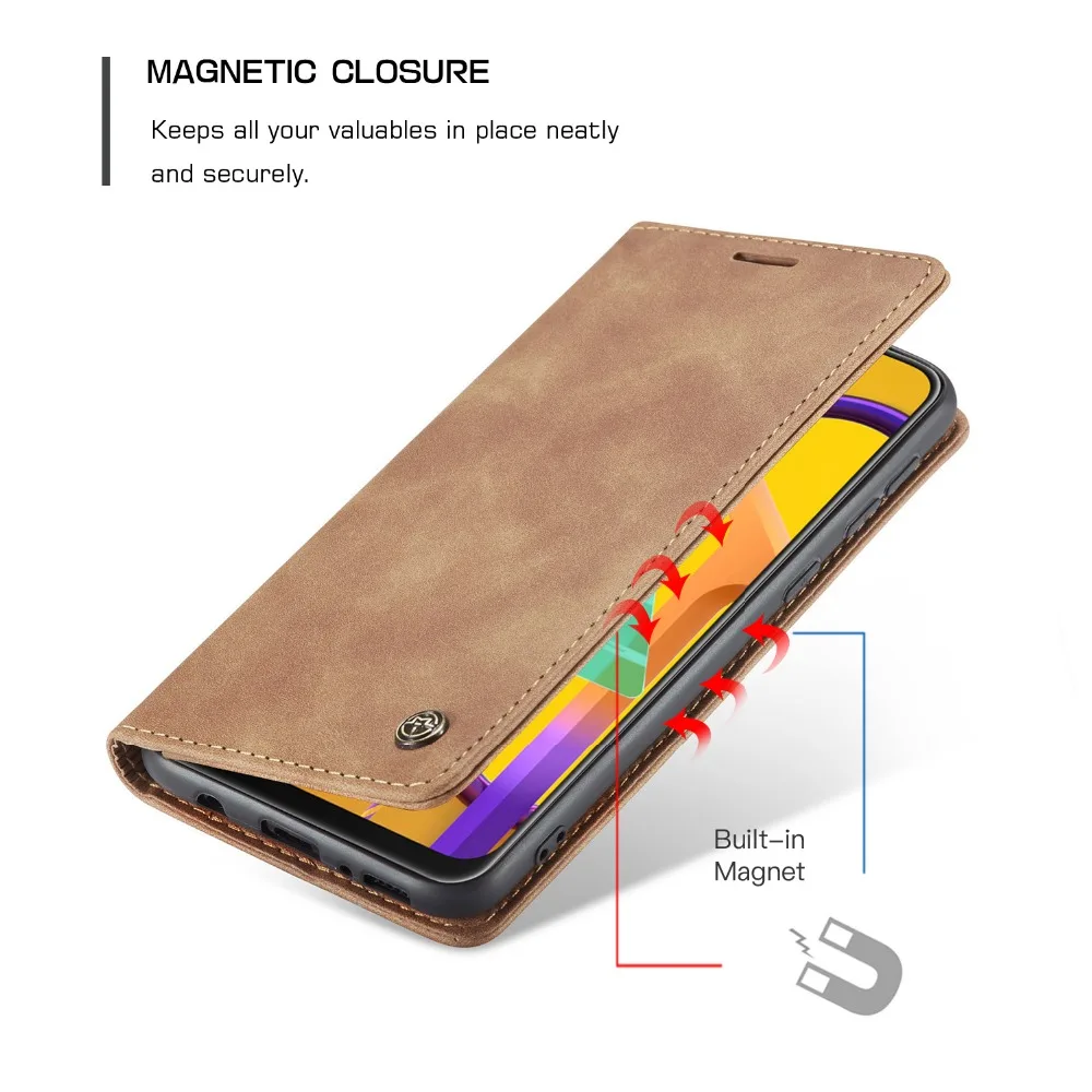 CaseMe Luxury Magnetic Retro Card Slot Stand Flip Cover For Samsung Galaxy M30S M21 Leather Wallet Case For Samsung M31 (7)