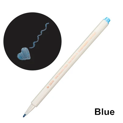 Продвижение рисунок маркер для рисования ручки металлический цвет ручка для черной бумаги художественные принадлежности маркер канцелярский материал ручка для подписи - Цвет: A- blue