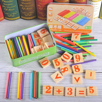 

Baby Math Toy!!!Wooden Stick Magnetic Mathematics Puzzle Education Number Toys Calculate Game Learning Counting Kids Gifts