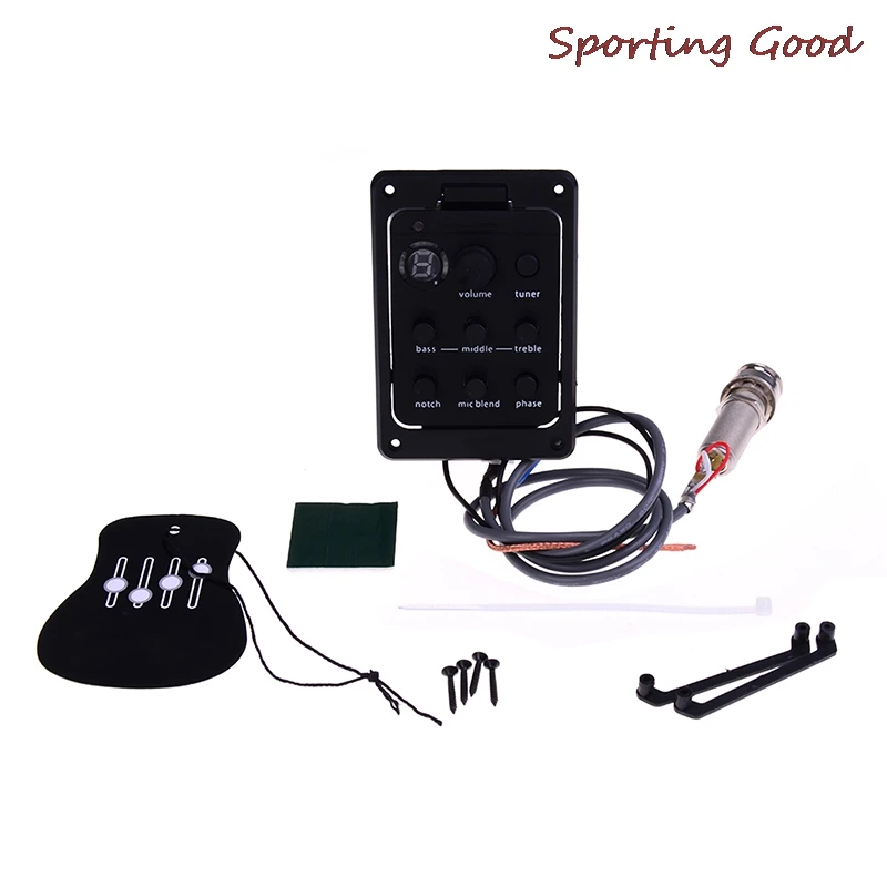 301 4-Band EQ Equalizer Acoustic Guitar Preamp Piezo Pickup Guitar Tuner With Mic Beat Board Quality Fishman